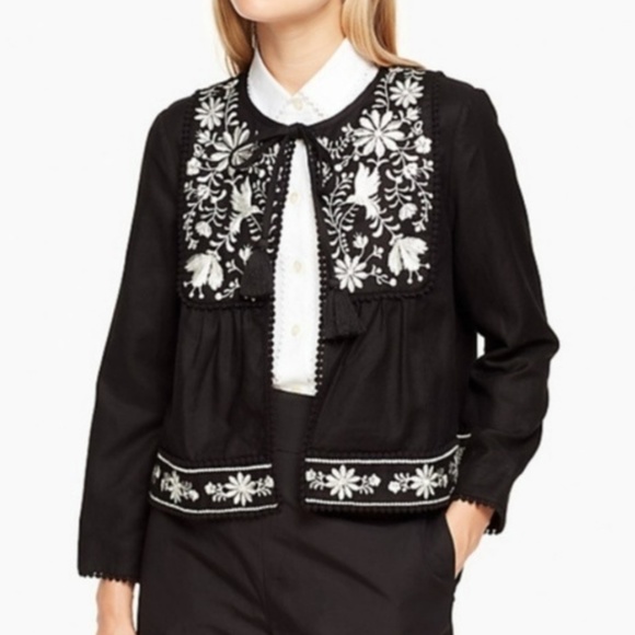 kate spade Jackets & Blazers - Kate Spade NWT Birds Embroidered Linen Jacket
